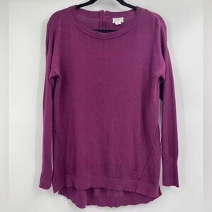 Caslon Nordstrom Zip Back High/Low Tunic Sweater purple Size XS